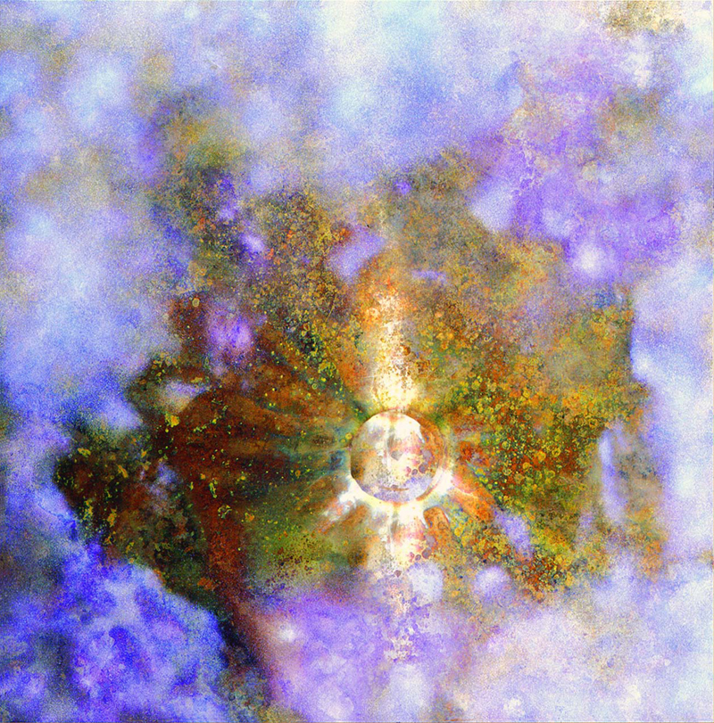 Heavenly, 36” x 36,” chemistry on copper, Purchased by Teleflex